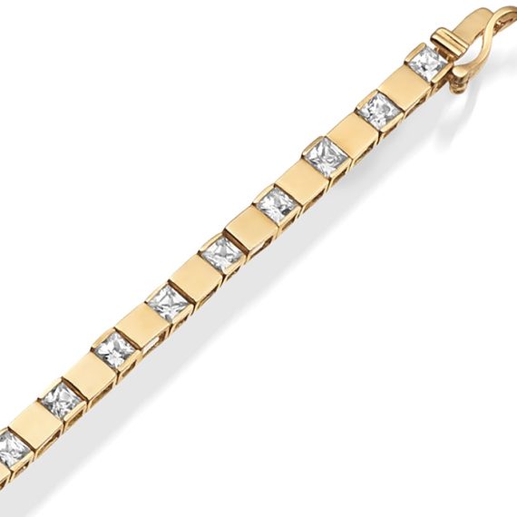 9ct Gold CZ Bracelet - B117