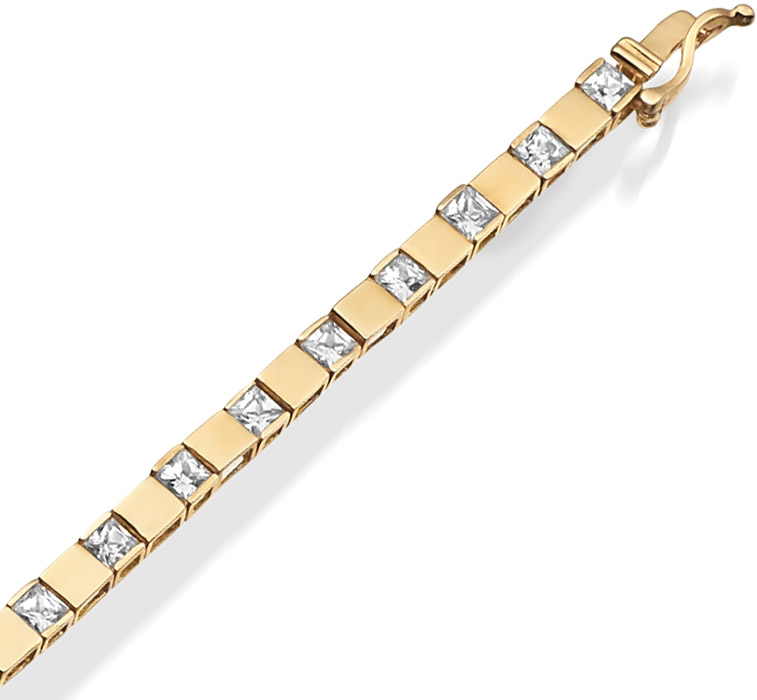 9ct Gold CZ Bracelet - B117