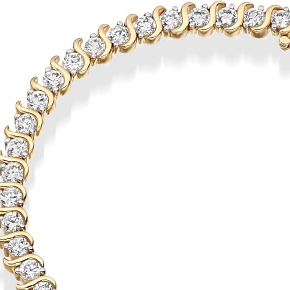 9ct Gold CZ Bracelet - B136