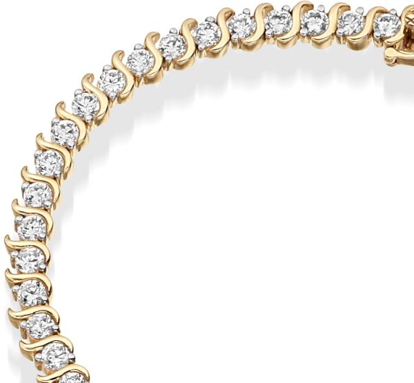 9ct Gold CZ Bracelet - B136