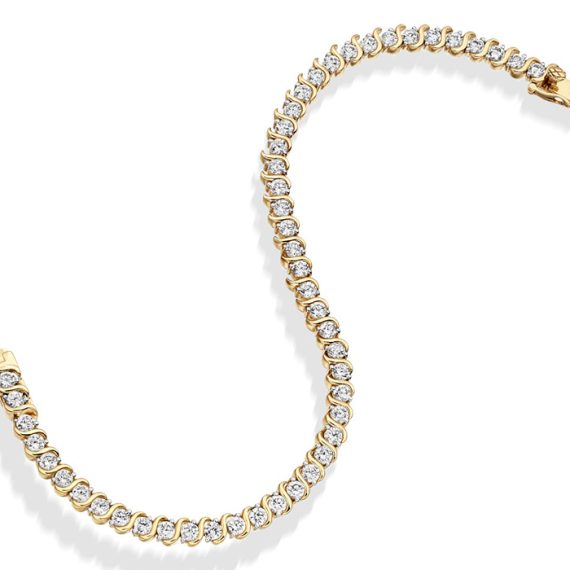 9ct Gold CZ Bracelet - B136