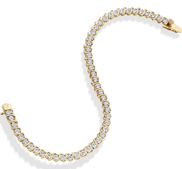 9ct Gold CZ Bracelet - B136