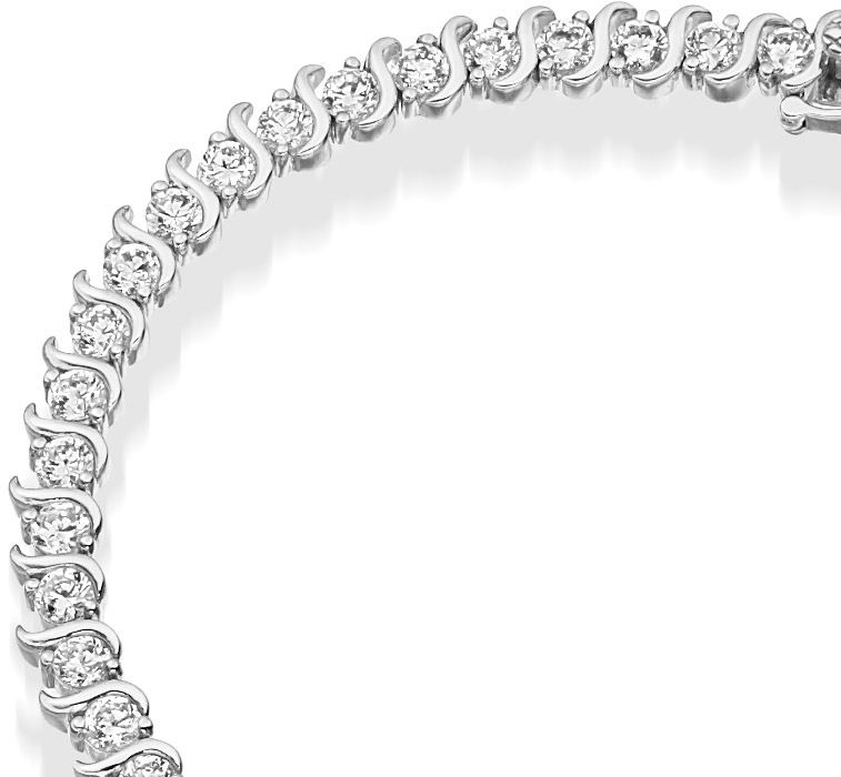 9ct Gold CZ Bracelet - B136W