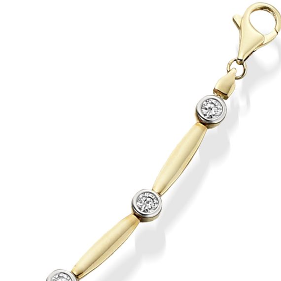 9ct Gold CZ Bracelet - B145