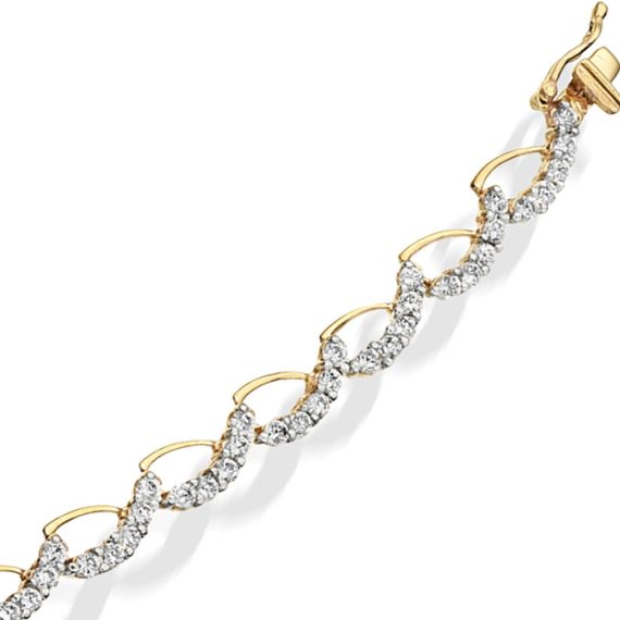 9ct Gold CZ Bracelet - B3392