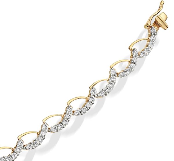 9ct Gold CZ Bracelet - B3392