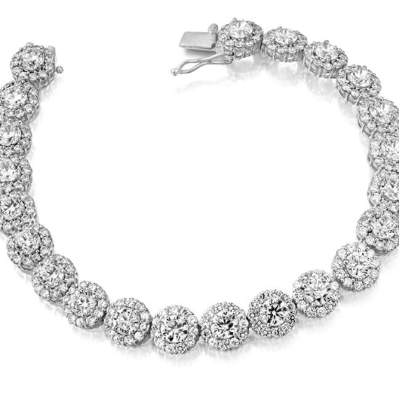 9ct Gold CZ Bracelet - B146W