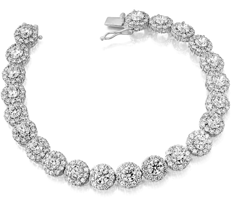 9ct Gold CZ Bracelet - B146W