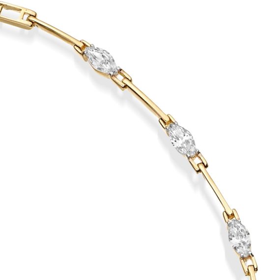 9ct Gold CZ Bracelet - B157