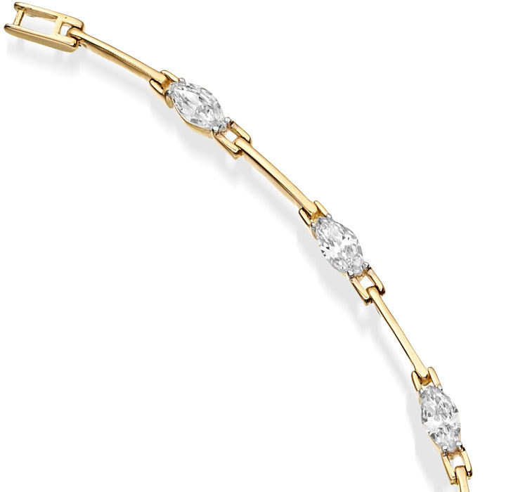 9ct Gold CZ Bracelet - B157