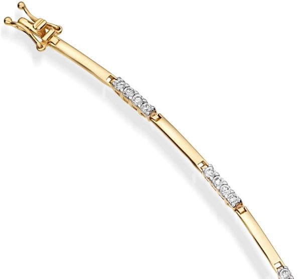 9ct Gold CZ Bracelet - B155