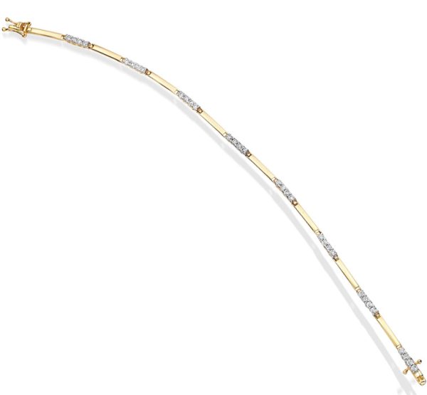 9ct Gold CZ Bracelet - B155