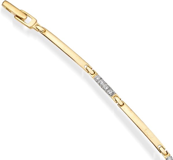 9ct Gold CZ Bracelet - B156