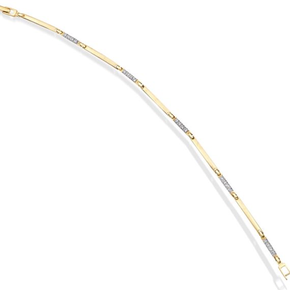 9ct Gold CZ Bracelet - B156