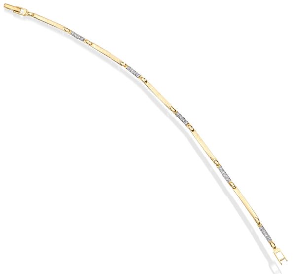9ct Gold CZ Bracelet - B156