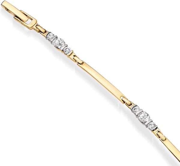 9ct Gold CZ Bracelet - B158