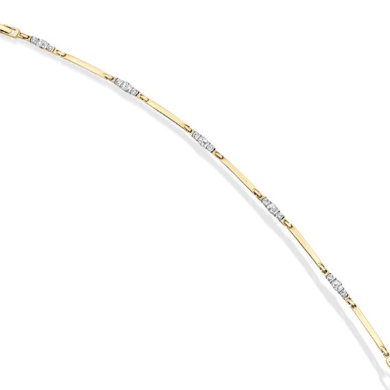 9ct Gold CZ Bracelet - B158