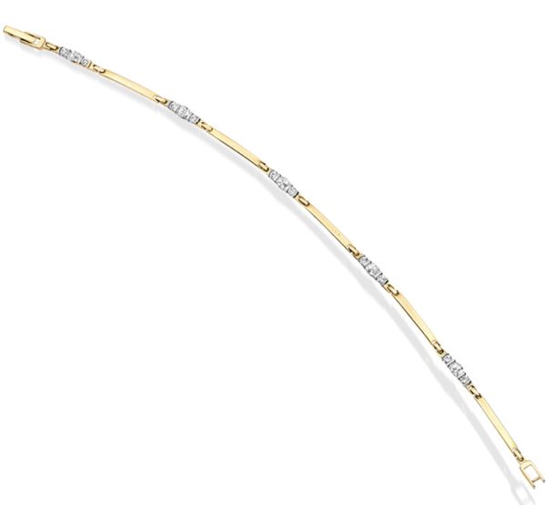 9ct Gold CZ Bracelet - B158