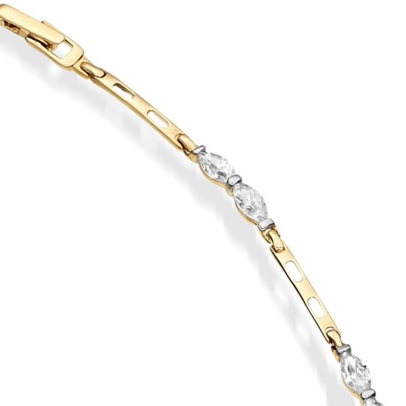 9ct Gold CZ Bracelet - B160