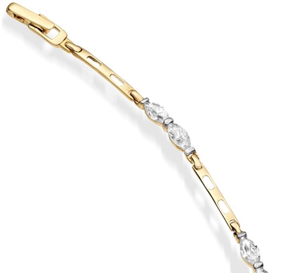 9ct Gold CZ Bracelet - B160