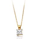 9ct Gold CZ Princess Pendant-P24