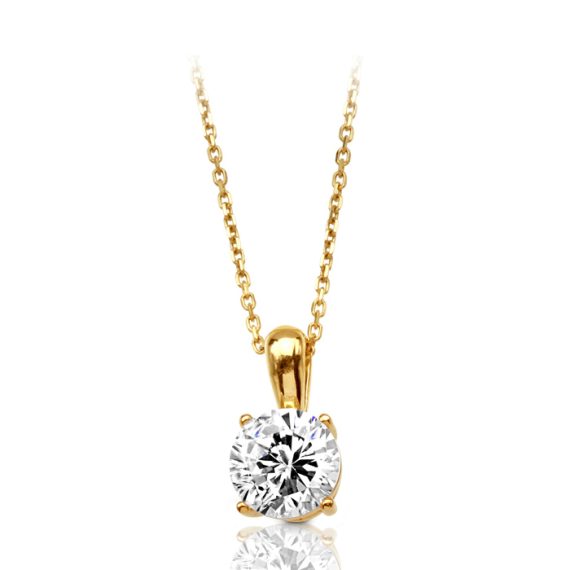 9ct Gold CZ Pendant-P244