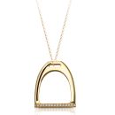 9ct Gold Stirrup CZ Pendant-P19