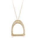 9ct Gold Stirrup CZ Pendant-P19CZ