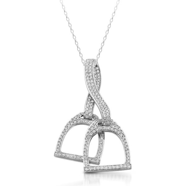 9ct Gold Stirrup CZ Pendant-P41