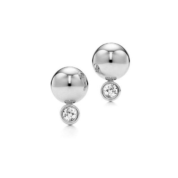 Gold Ball CZ Earrings-E1W