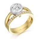 9ct Gold Bazet Ballet CZ Ring Set-R305