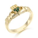 9K Gold CZ Claddagh Ring-CL16G