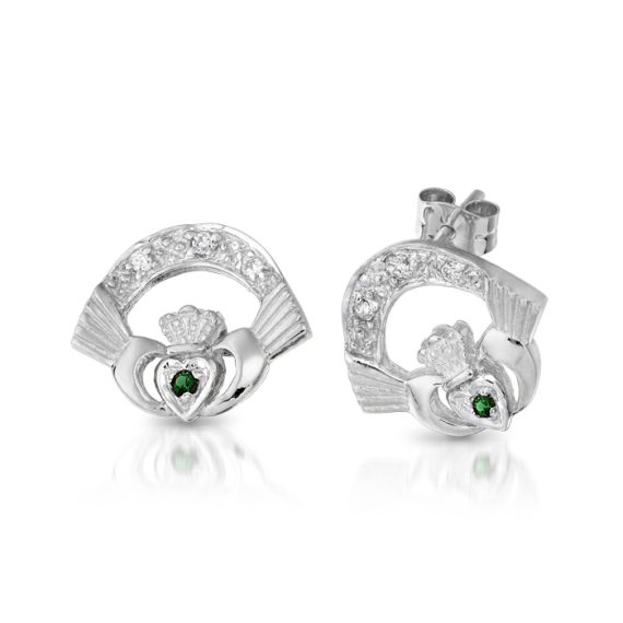 9ct Gold Claddagh Earrings-CLEWG