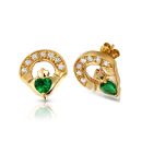 9ct Gold Claddagh Earrings-E187G