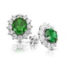 9ct Gold Emerald CZ Earrings-E308WG