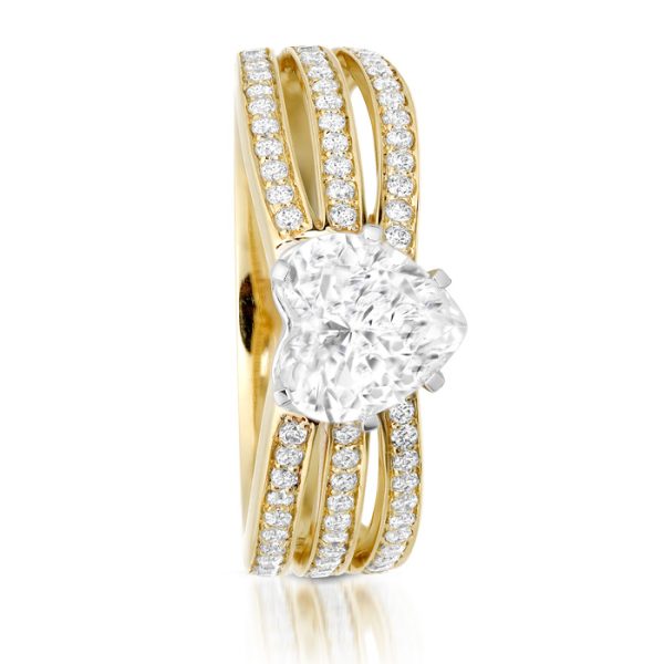 9ct Gold Love CZ Ring-R330