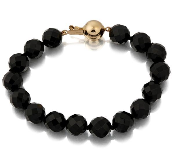 14ct Gold Black Agate Bracelet - PL52B