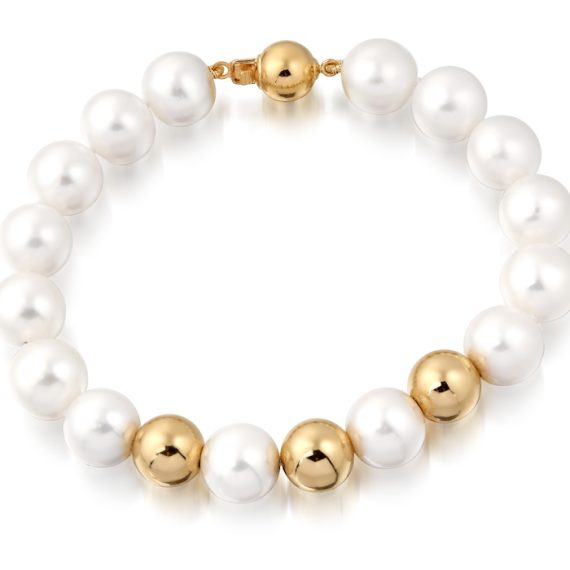 14ct Gold Cultured Pearl Bracelet - PL46B
