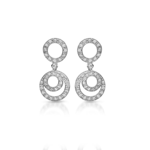 14ct White Gold Diamond Earrings-DPL431W
