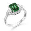 Diamond and Emerald Engagement Ring-DPL608WE