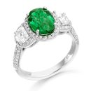 Diamond and Emerald Engagement Ring-DPL606WE