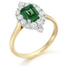 Diamond and Emerald Engagement Ring-DPL599E
