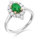 Diamond and Emerald Engagement Ring-DPL605WE