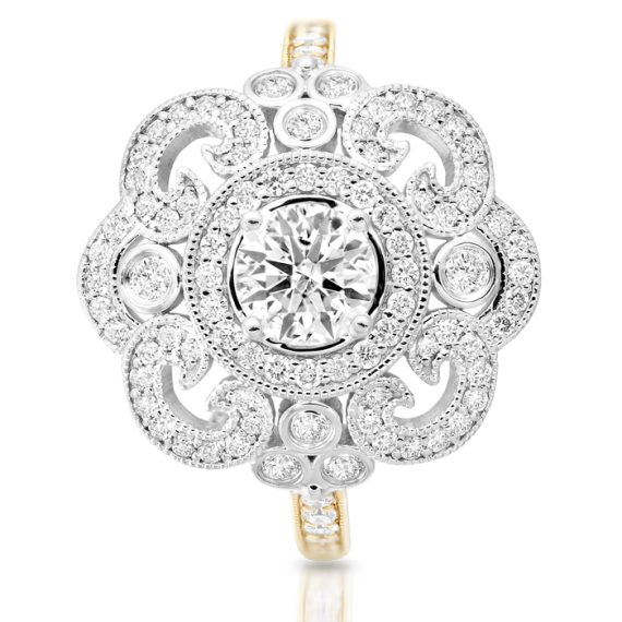 Metal Women's RN81 Golden Diamond Ring, Size: 12 at Rs 24856 in Surat