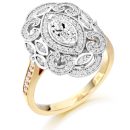 18ct Gold Vintage Style Diamond Engagement Ring-DPL612