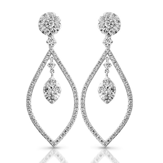 18ct White Gold Diamond Earrings-DPL502E
