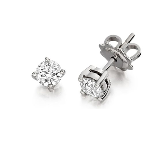 18ct White Gold Diamond Earrings-DPL254