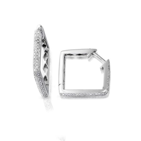 18ct White Gold Diamond Earrings-DPL409