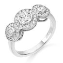 Three stone Diamond Engagement Ring-DPL382W
