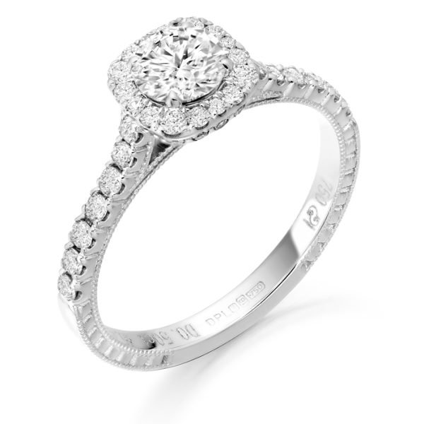 Diamond Engagement Ring-DPL615W/0.95